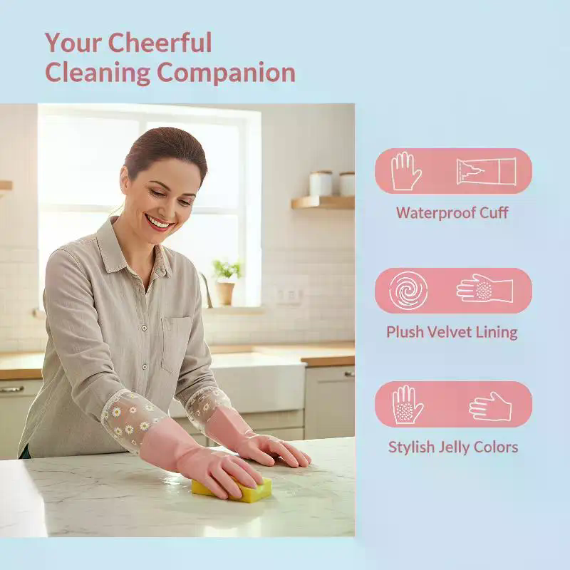 Floral Pattern Household Latex - Rubber Glove Cleaning 评论和价格
