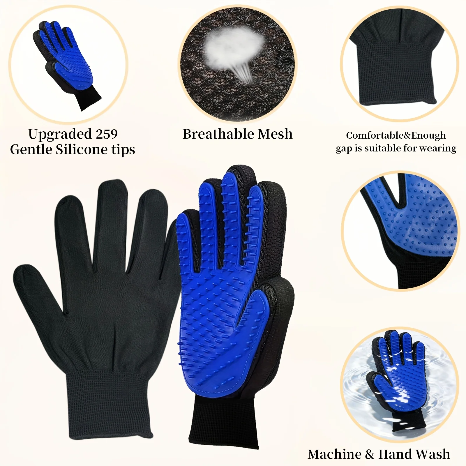 Pet Gloves Cat Grooming Gloves - Rubber Glove Cleaning 评论和价格