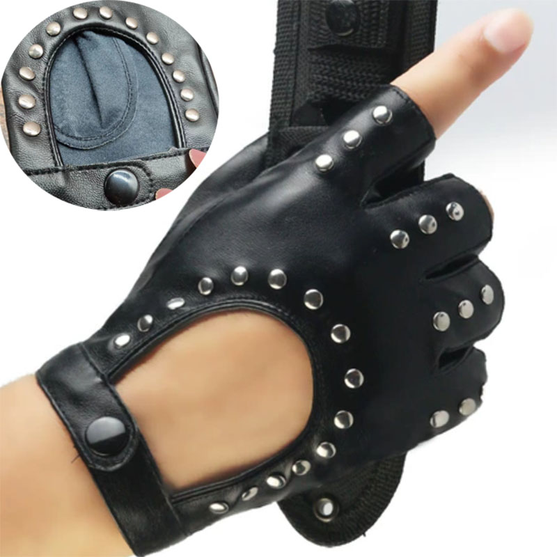 1Pair Gothic Style Punk Short  - Leather Driving Glove 评论和价格