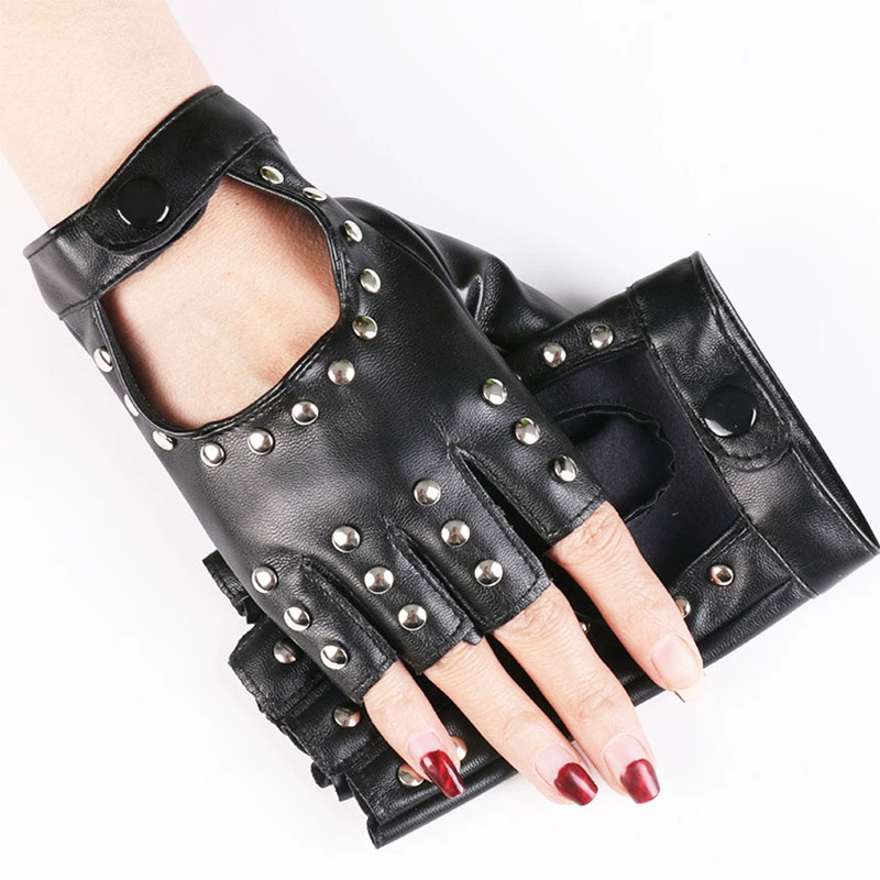 1Pair Gothic Style Punk Short  - Leather Driving Glove 评论和价格