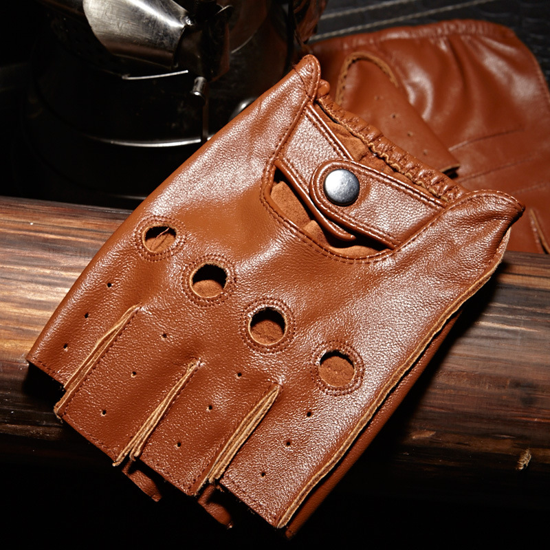 High Quality Man's Half Finger - Leather Driving Glove 评论和价格