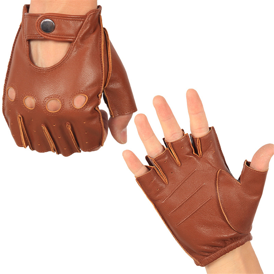 High Quality Man's Half Finger - Leather Driving Glove 评论和价格