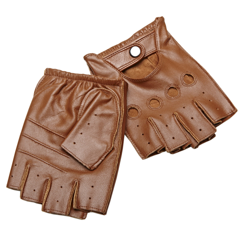 High Quality Man's Half Finger - Leather Driving Glove 评论和价格