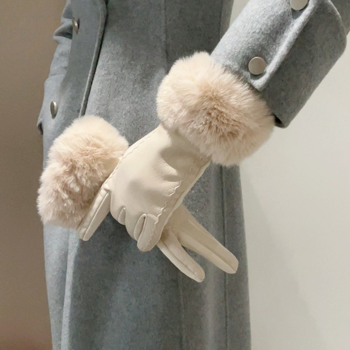 Women's Winter Luxury PU Leath - Leather Driving Glove 评论和价格