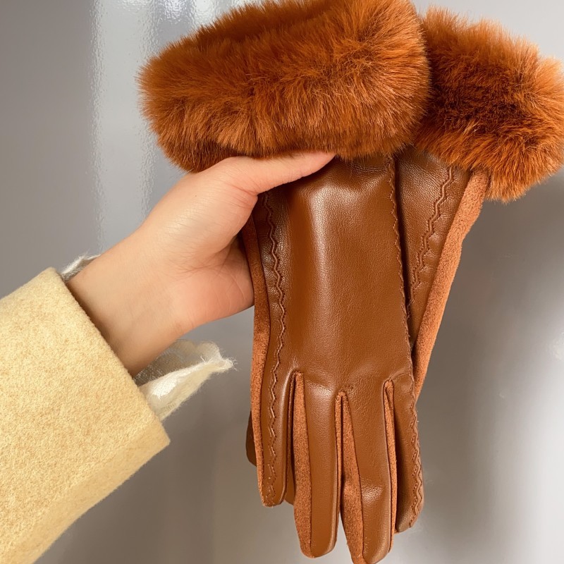 Women's Winter Luxury PU Leath - Leather Driving Glove 评论和价格