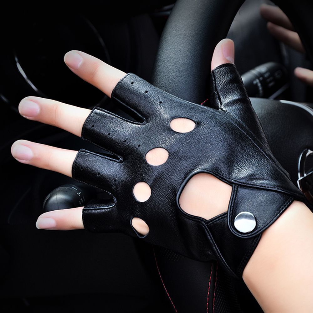 Fashion Fingerless Gloves Hot  - Leather Driving Glove 评论和价格