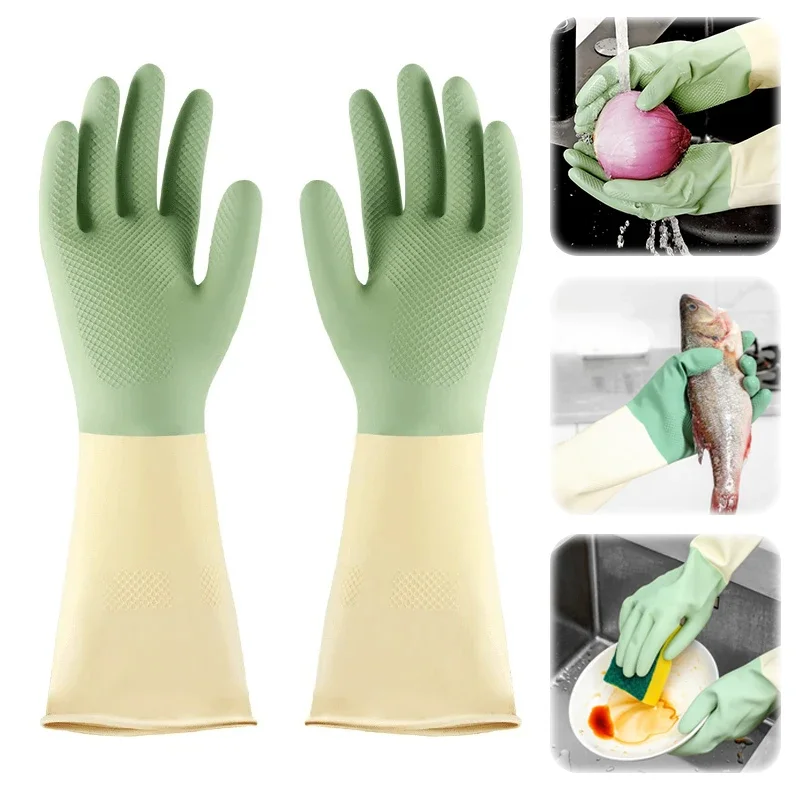 Thickened Kitchen Gloves, Dish - Dish Glove Rubber 评论和价格