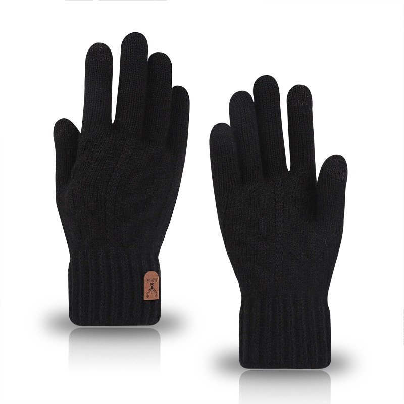 Men Winter Warm Wool Knitted G - Wool Glove Lined 评论和价格