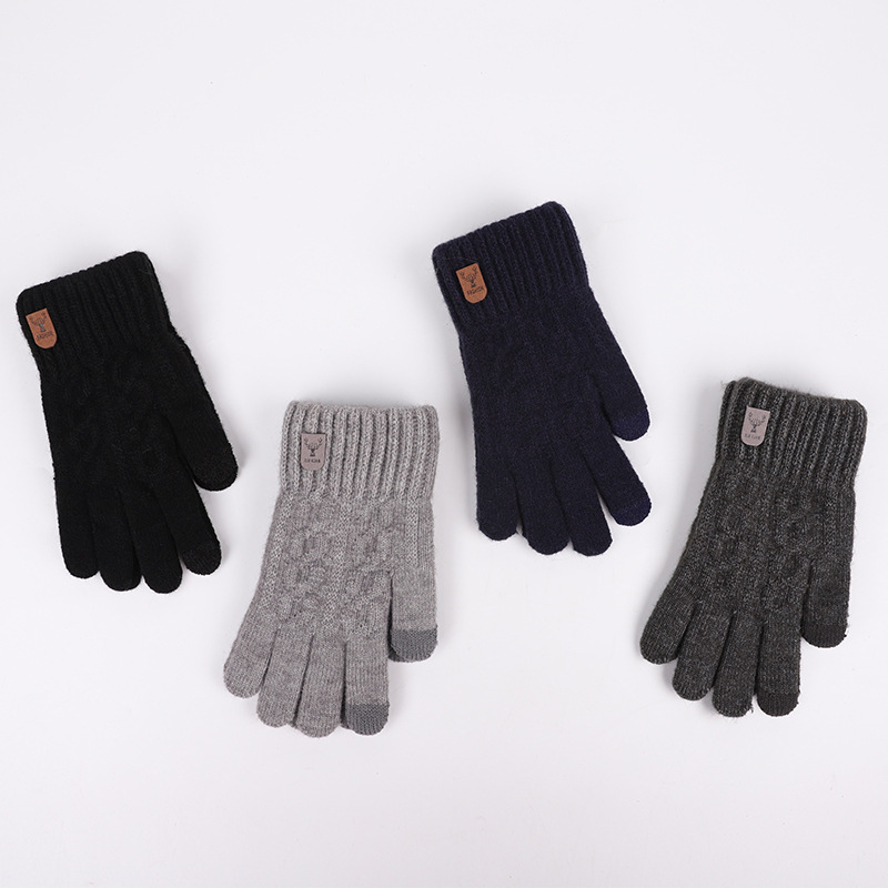 Men Winter Warm Wool Knitted G - Wool Glove Lined 评论和价格